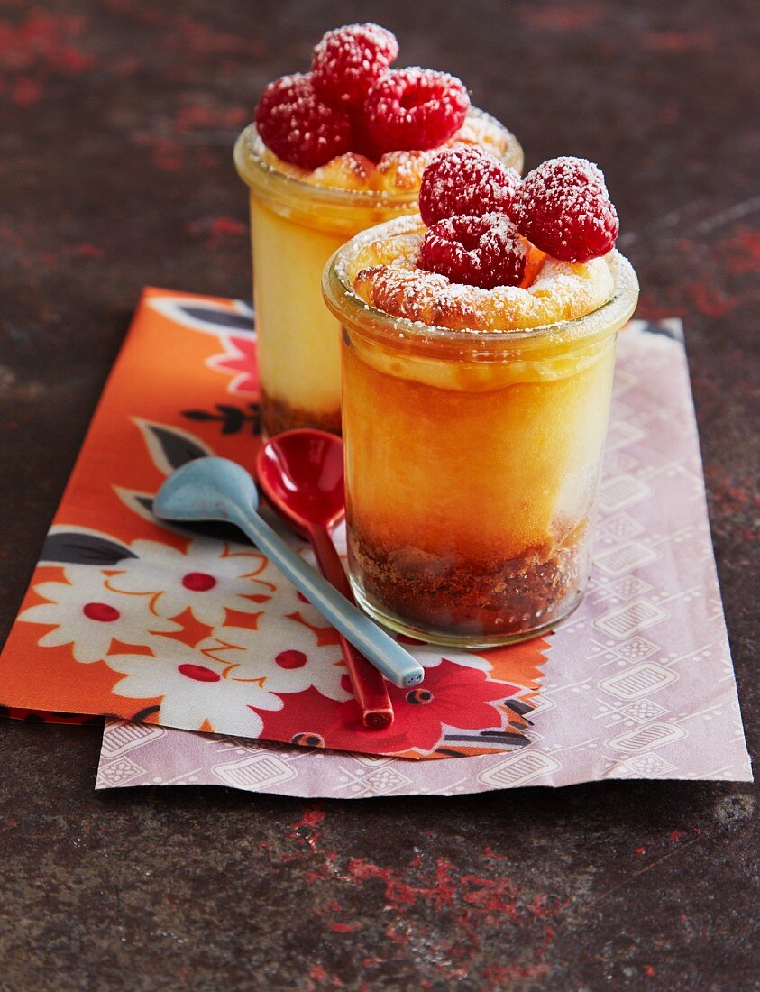 Mini cheesecakes baked in glasses