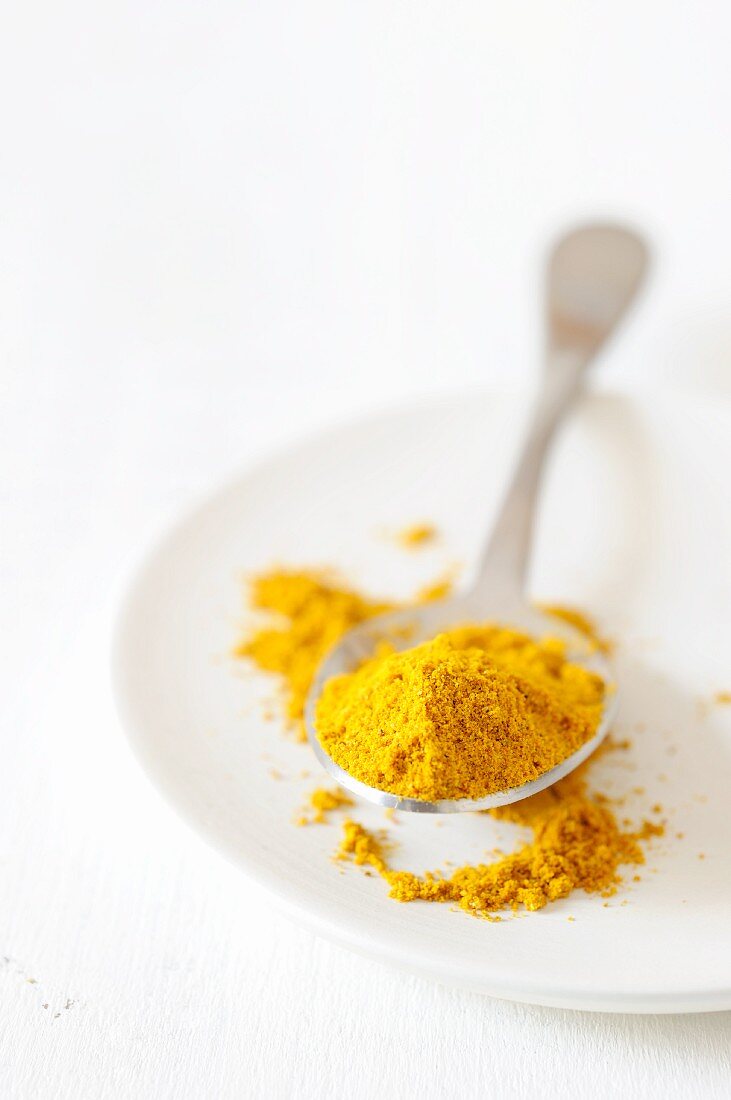 Bright yellow curry powder