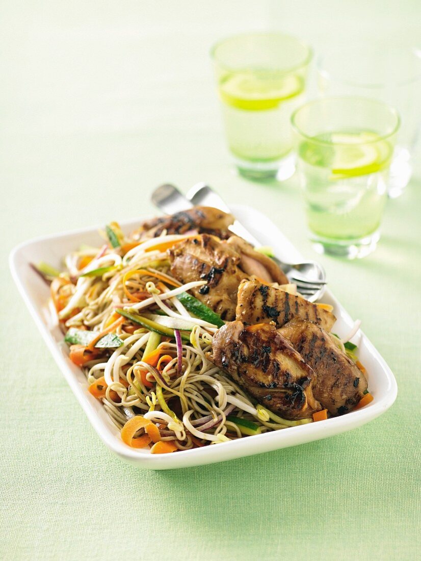 Teriyaki chicken and noodle salad