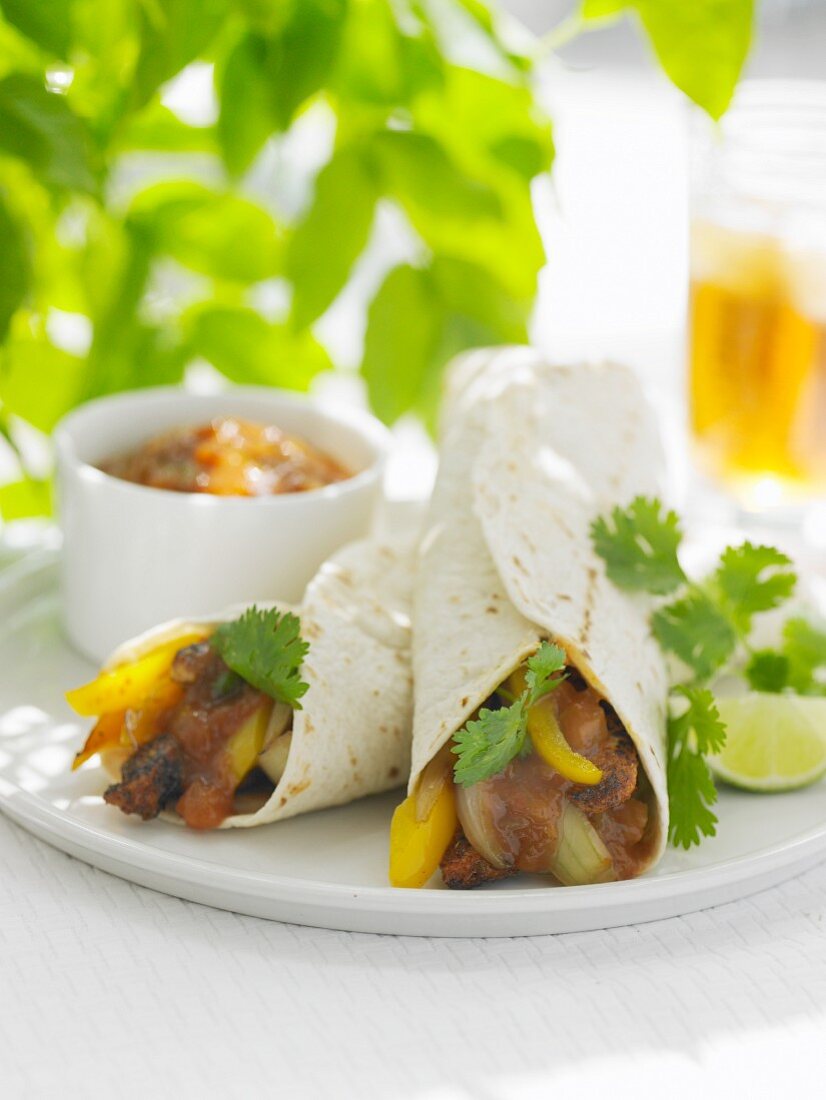 Sweet-and-sour chicken wraps