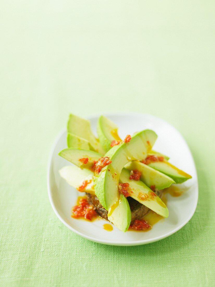 Avocado with spicy salsa