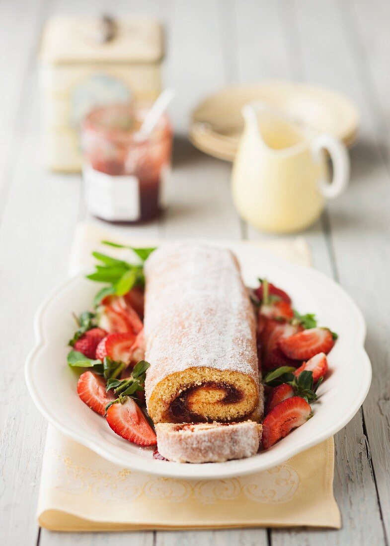 Strawberry roulade