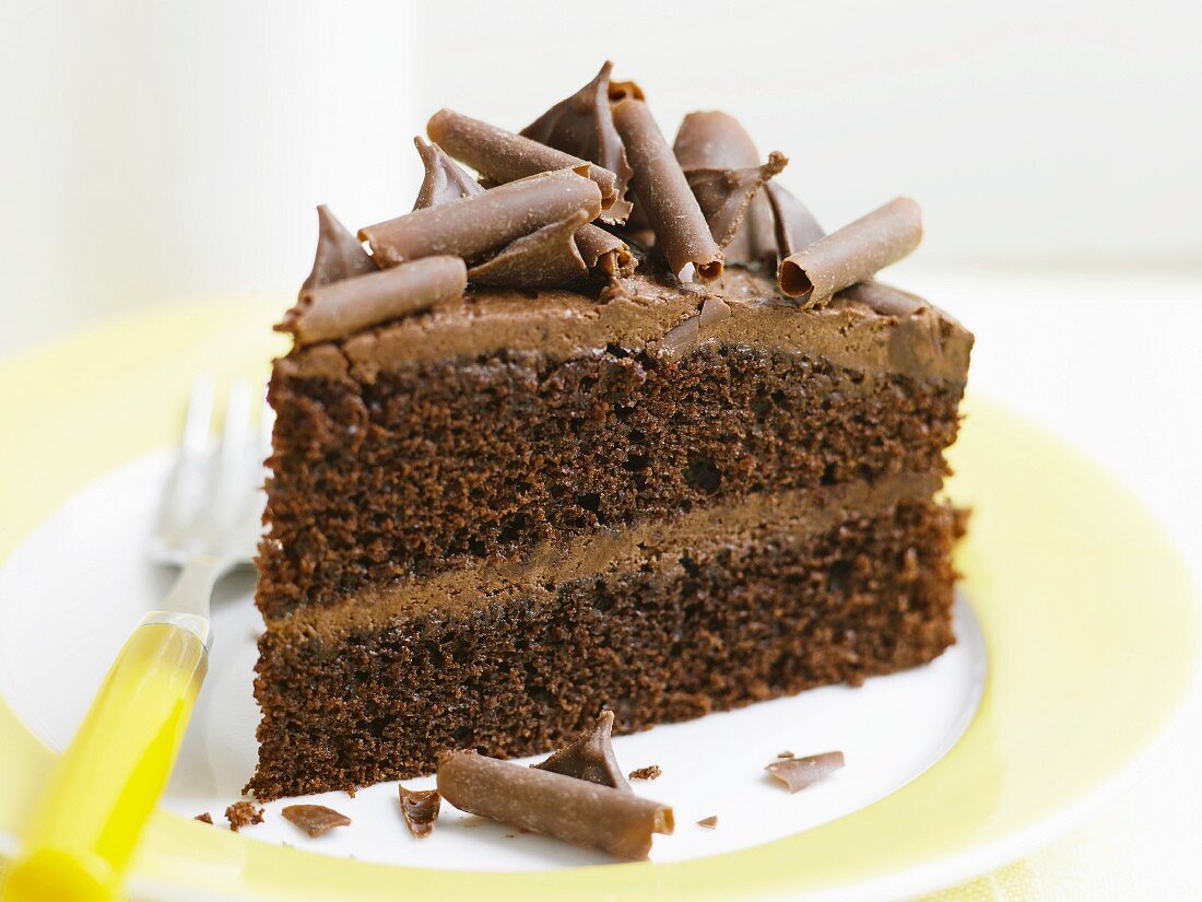 A slice of chocolate cake