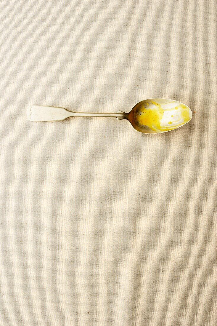Remains of sauce on a spoon