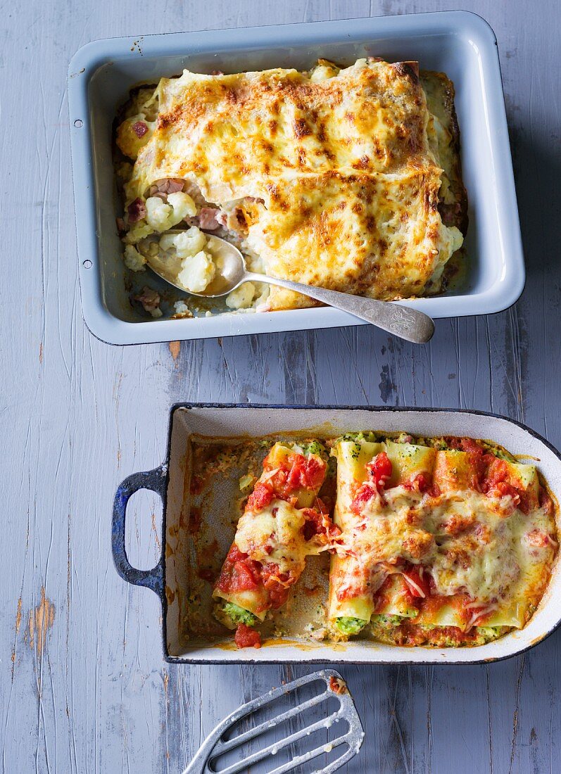 ADHD food: cauliflower lasagne and stuffed cannelloni