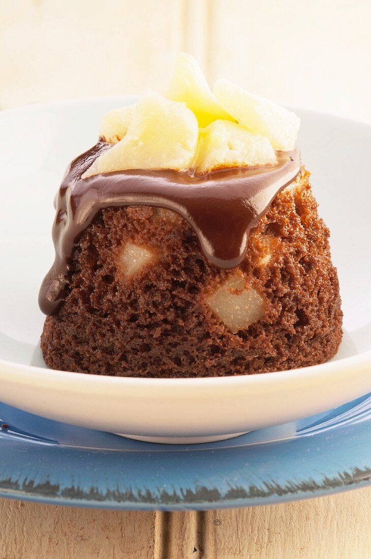 Chocolate pear pudding