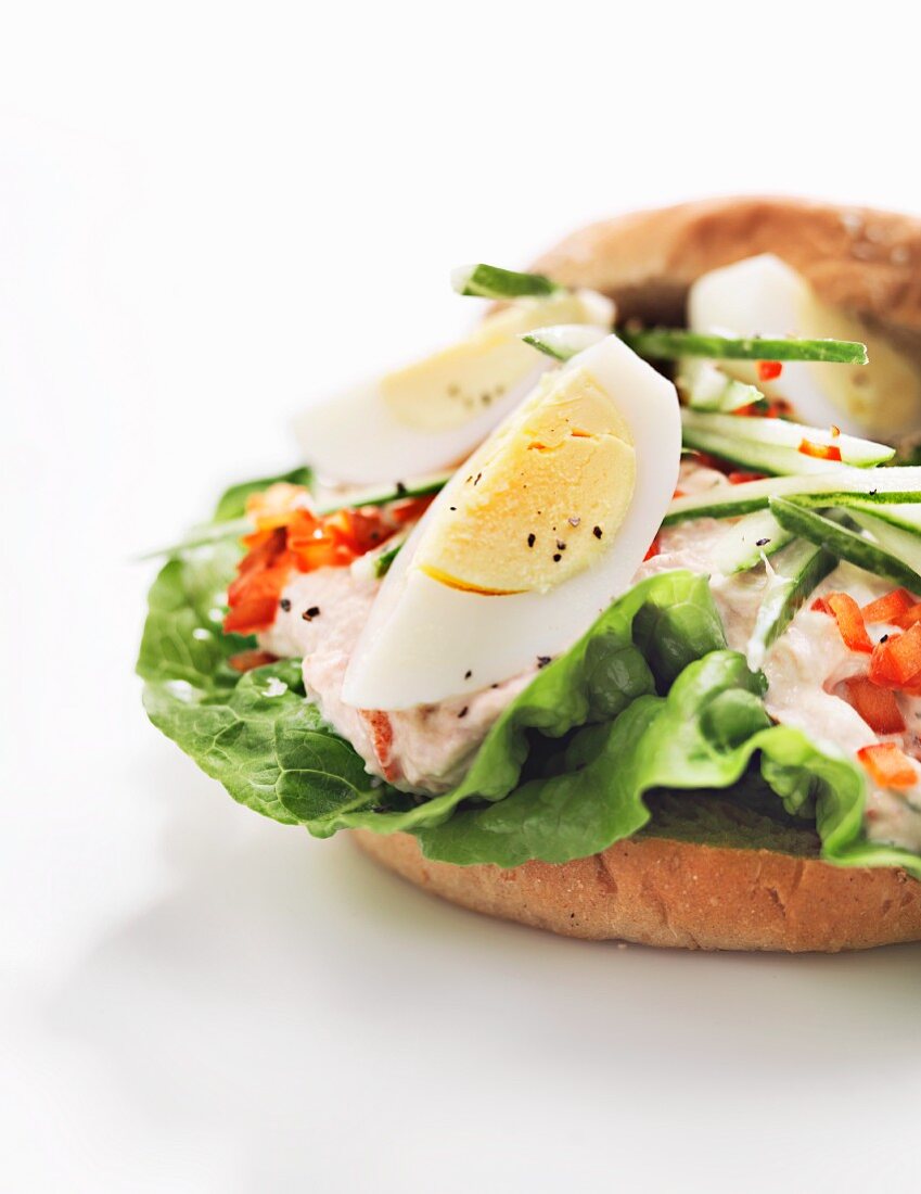An egg and tuna sandwich