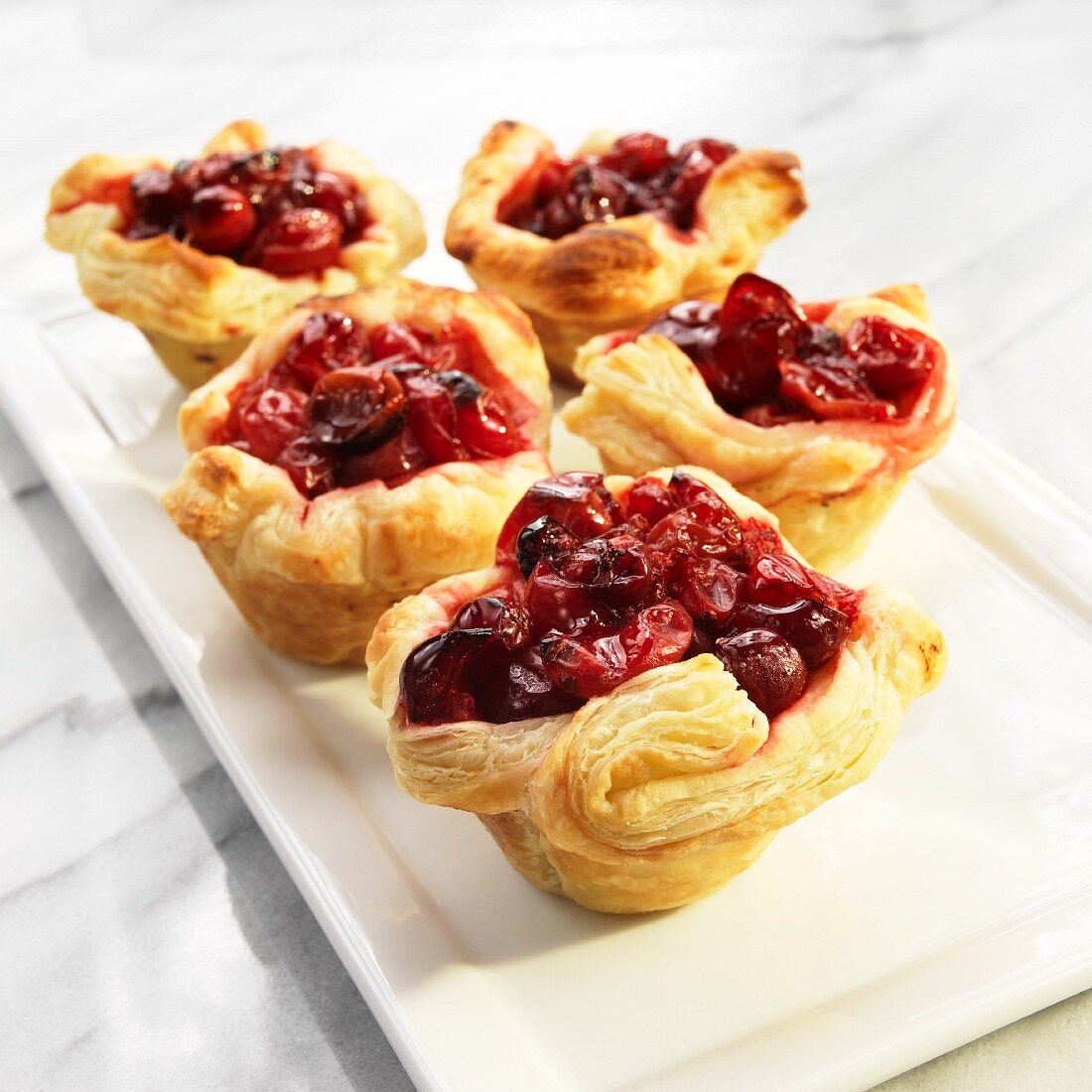 Puff pastry cranberry tartlets