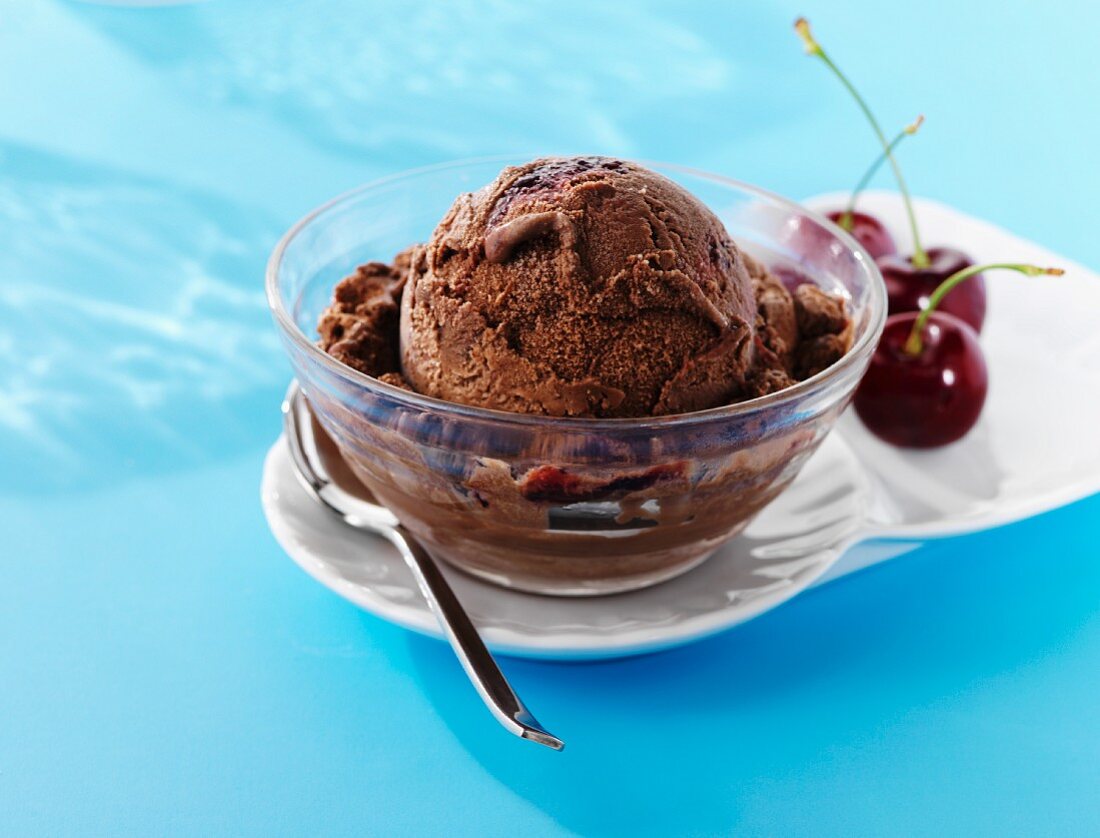 Chocolate and cherry ice cream
