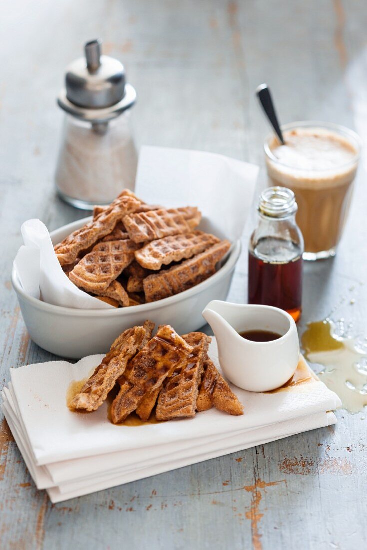 Soaked waffle slices