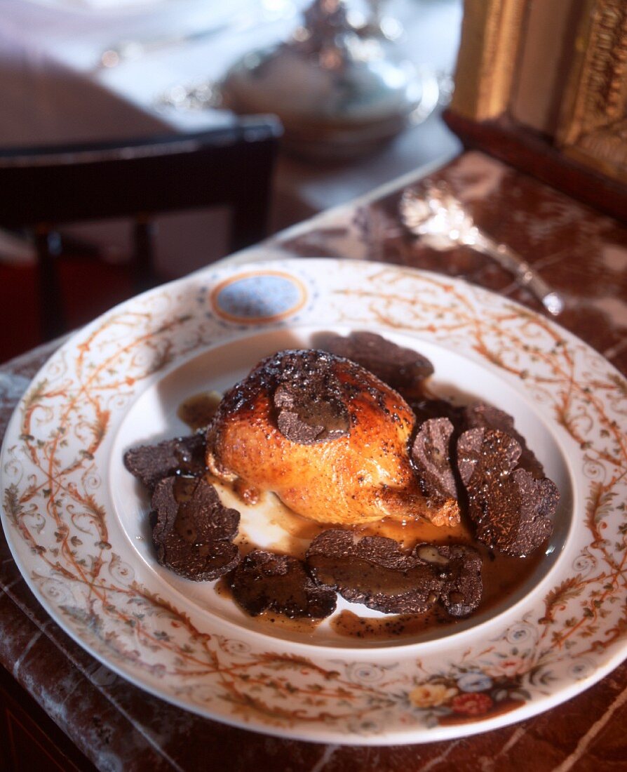 Roasted quail with truffles