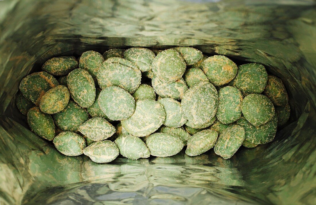 Wasabi peanuts in a bag