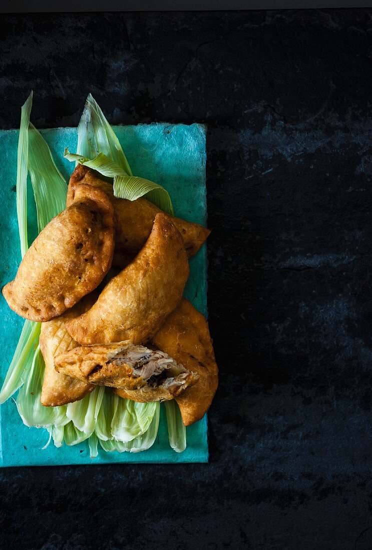 Chicken empanadas (pastry parcels filled with chicken)