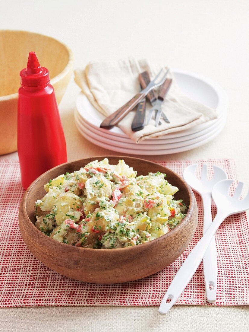 Potato salad with mustard mayonnaise