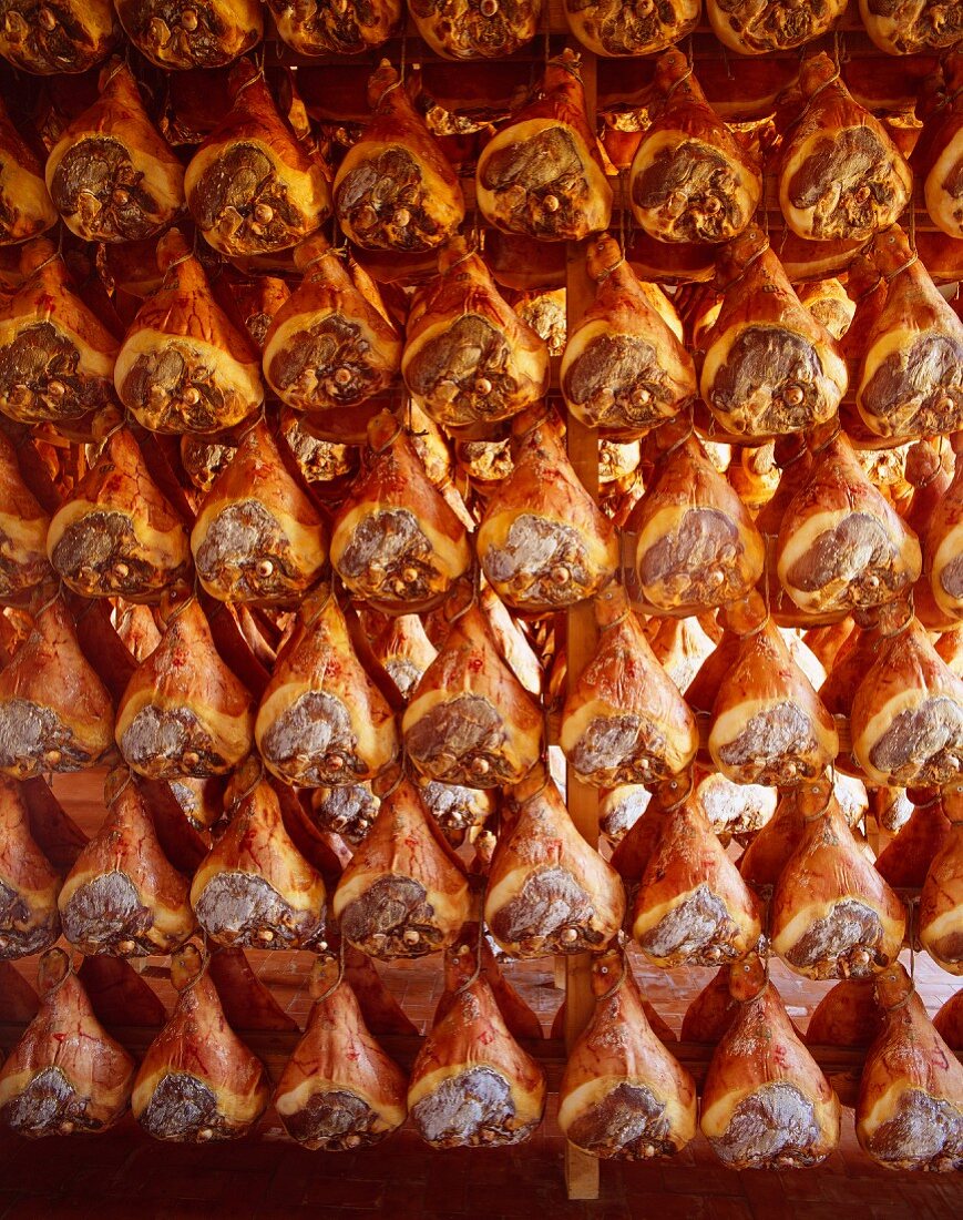 Legs of dried Parma ham