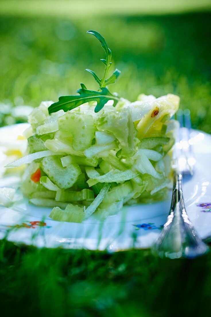 Celery salad with apple and mango