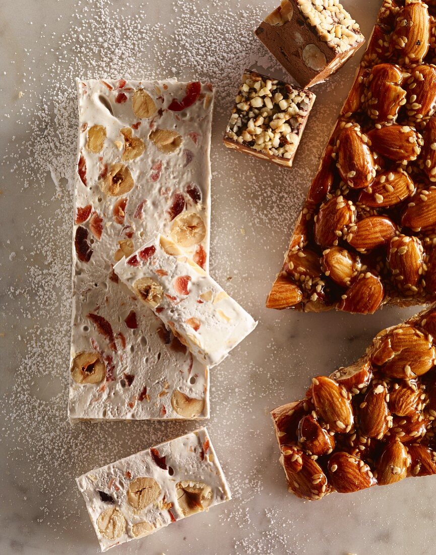 Nougat and almond bars