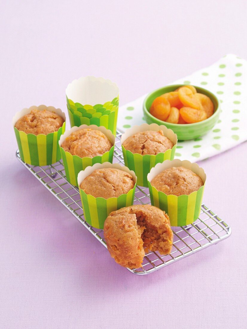 Carrot and apricot muffins