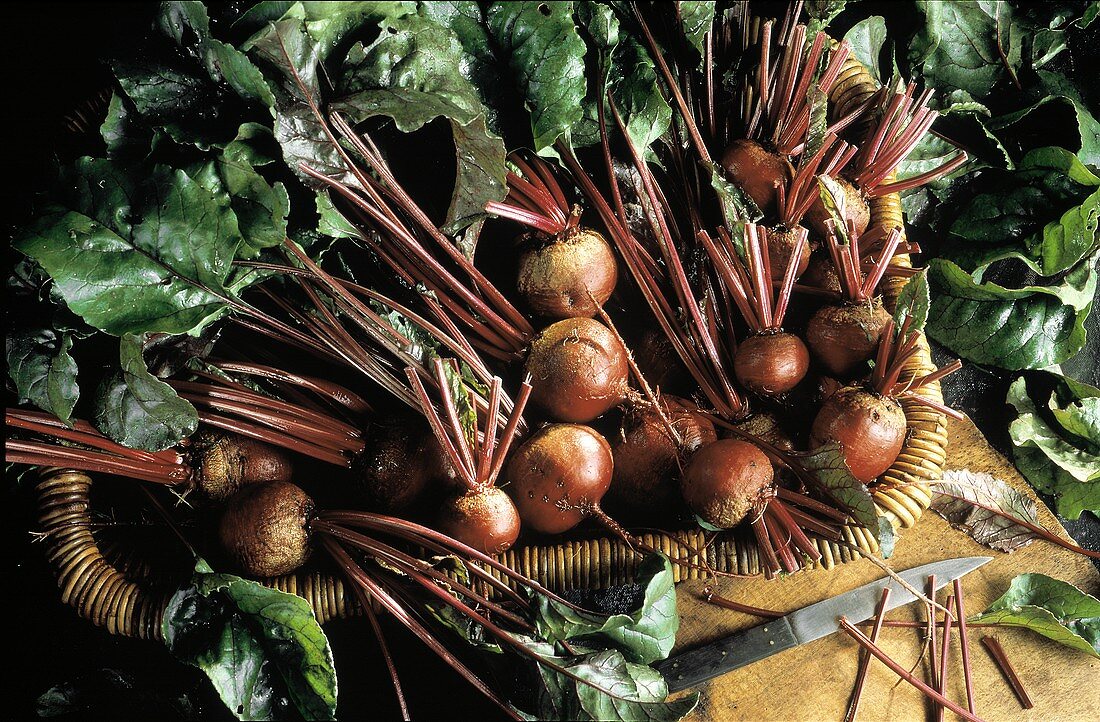 Red Beets in a Basket