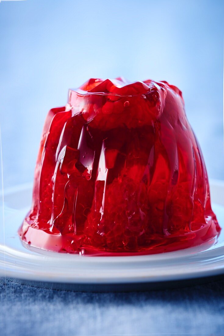 Raspberry jelly on a plate