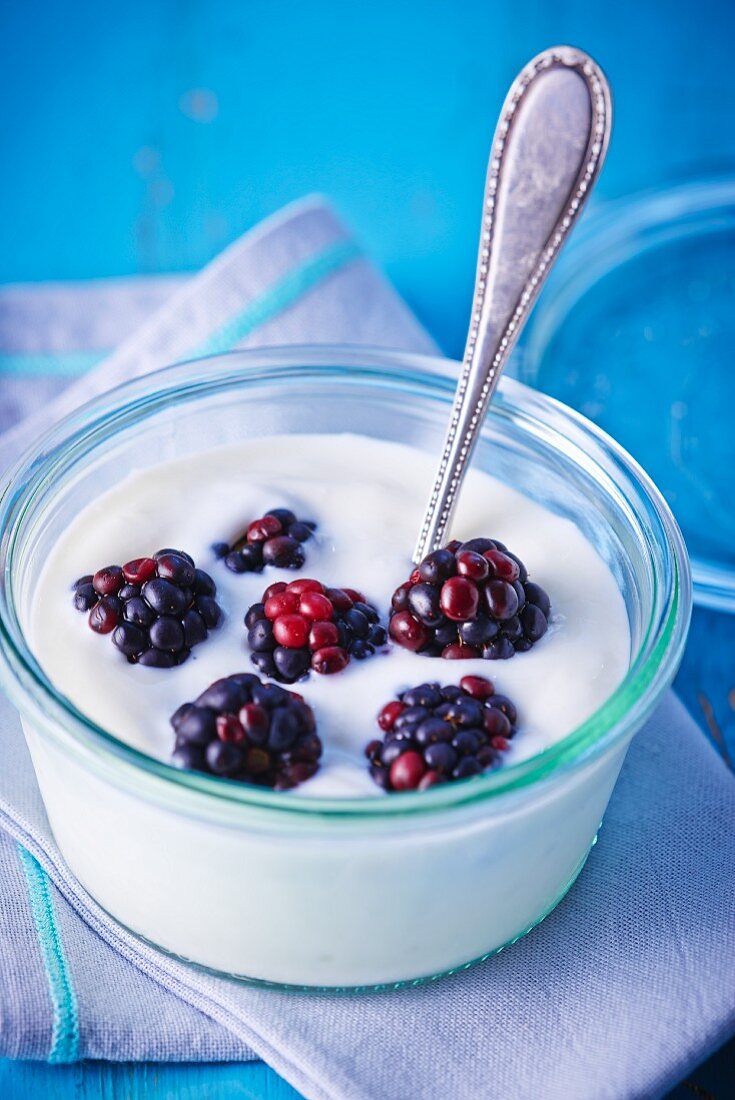 Yoghurt with blackberries