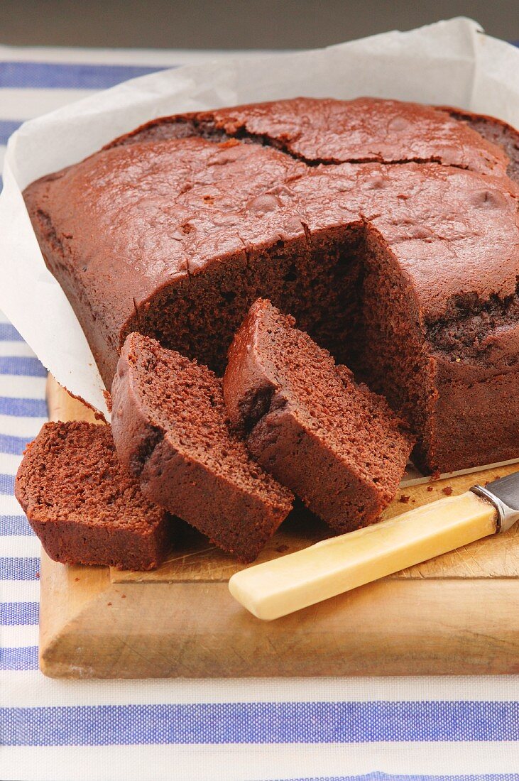 Sliced beetroot and chocolate cake