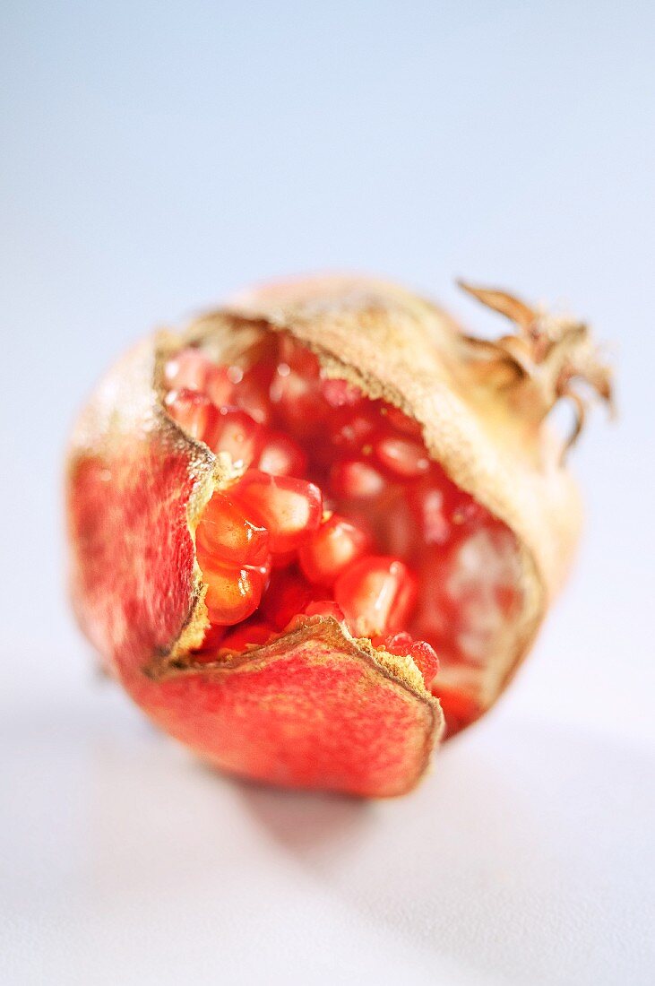 Pomegranate Broken Open to Expose Seeds