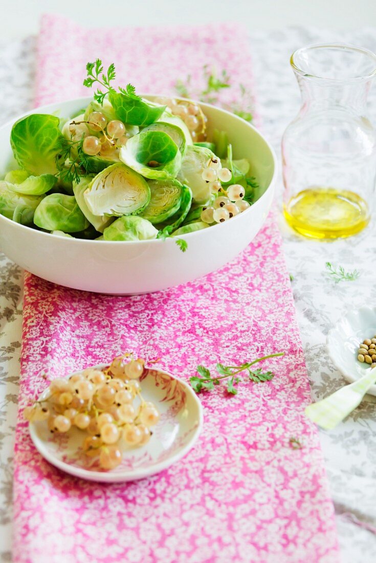 Brussels sprout salad with whitecurrants