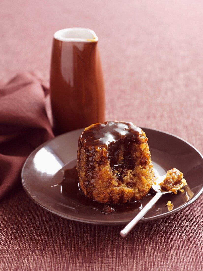 Sticky date pudding with walnuts