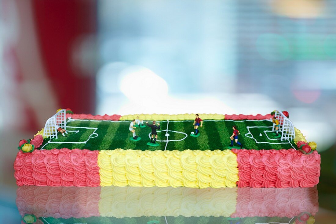 A football cake for a children's birthday party