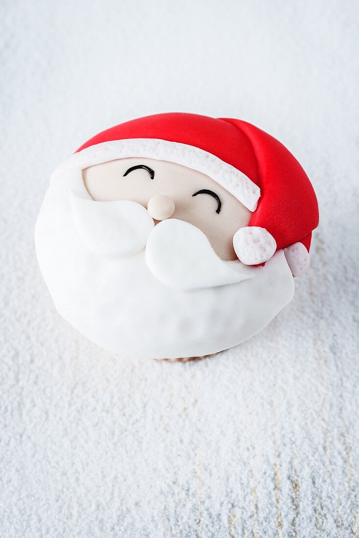 A Father Christmas cupcake