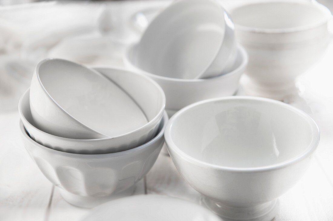 White ceramic bowls