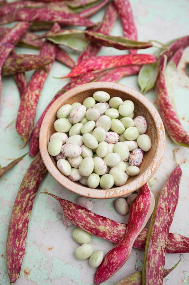 Borlotti beans with pods