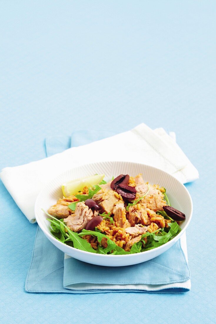 Spanish tuna rice salad