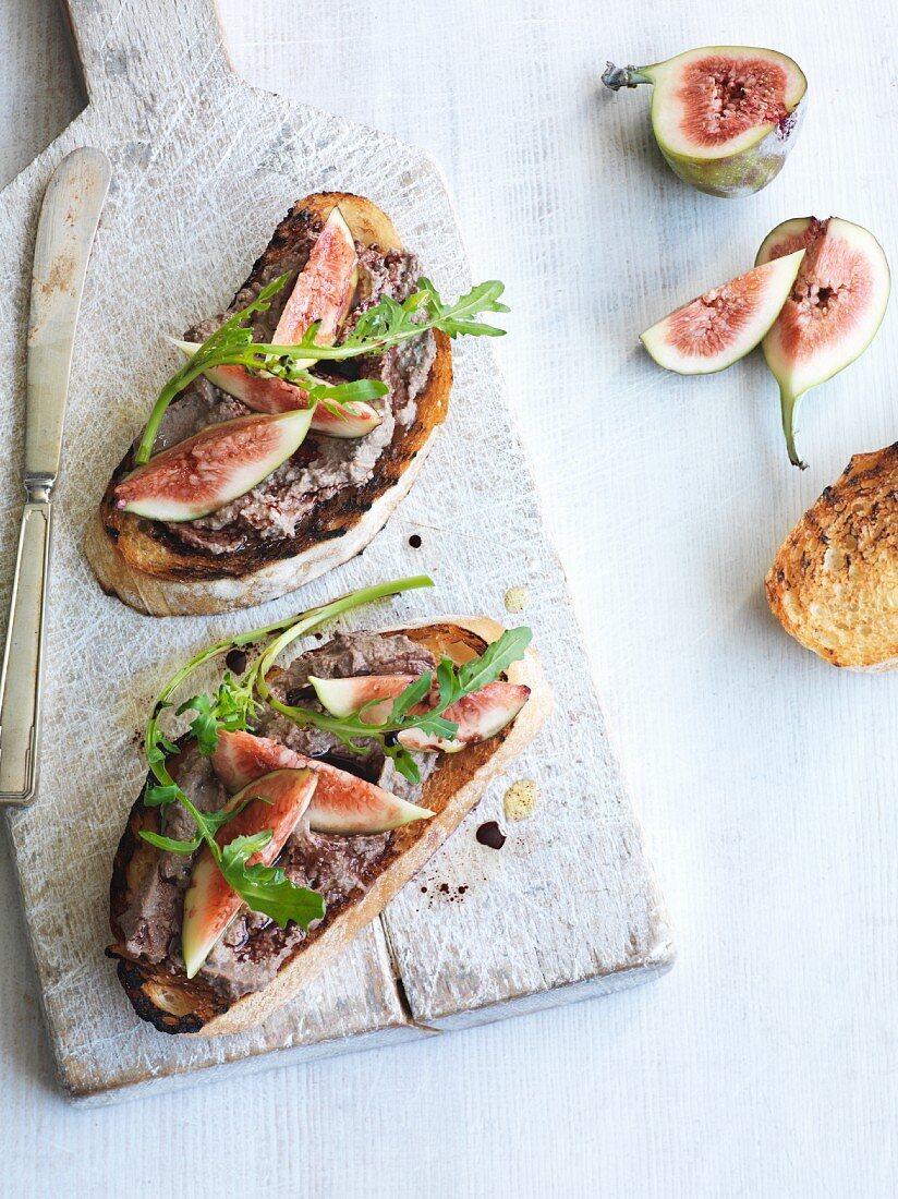 Crostini with Tuscan chicken liver pate and fresh figs