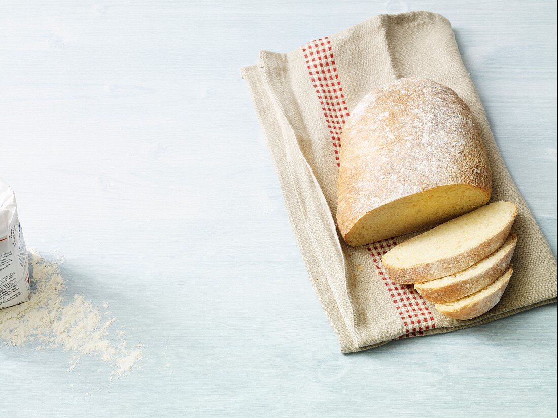 No knead ciabatta baked in a pot