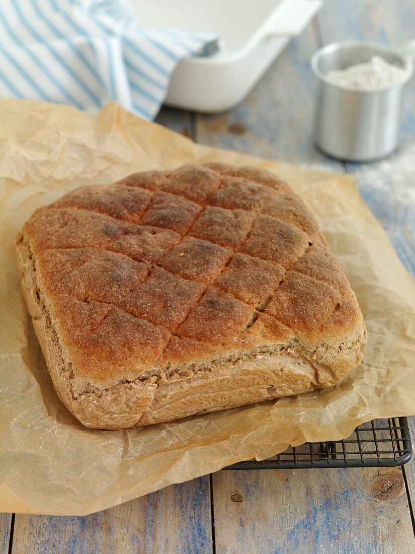 Bread on baking paper