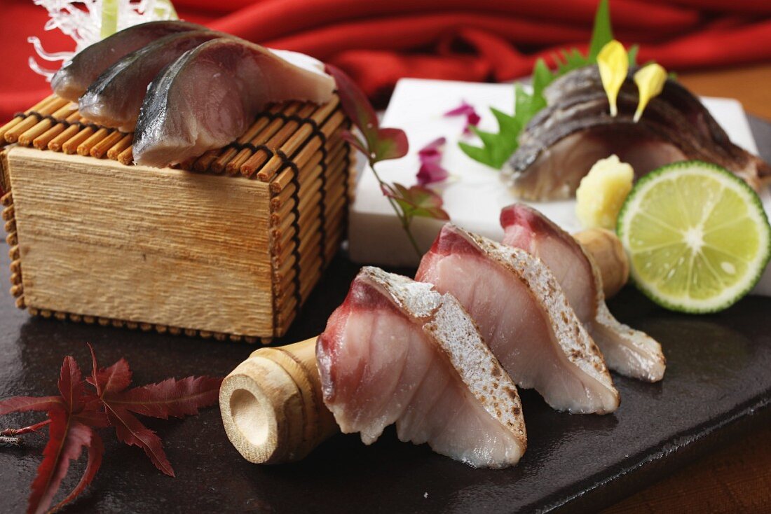Sashimi with grilled yellow tail (Japan)