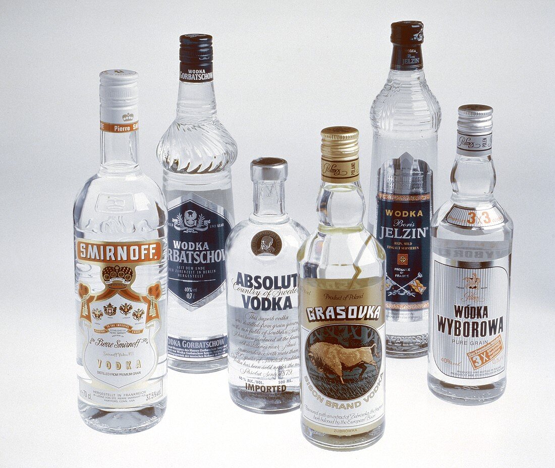 Assorted Bottles of Vodka