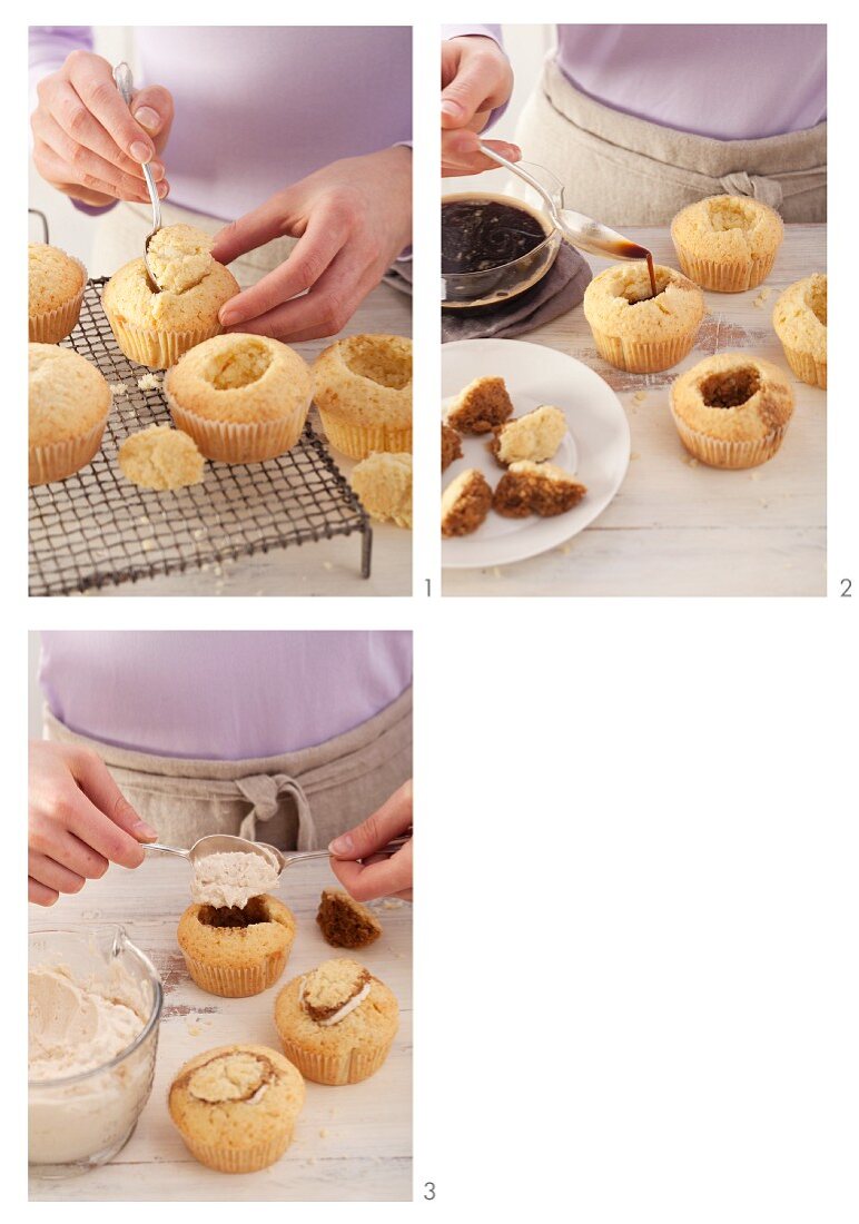 Tiramisu muffins being made