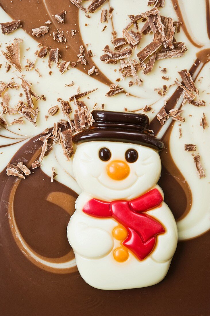 A chocolate snowman