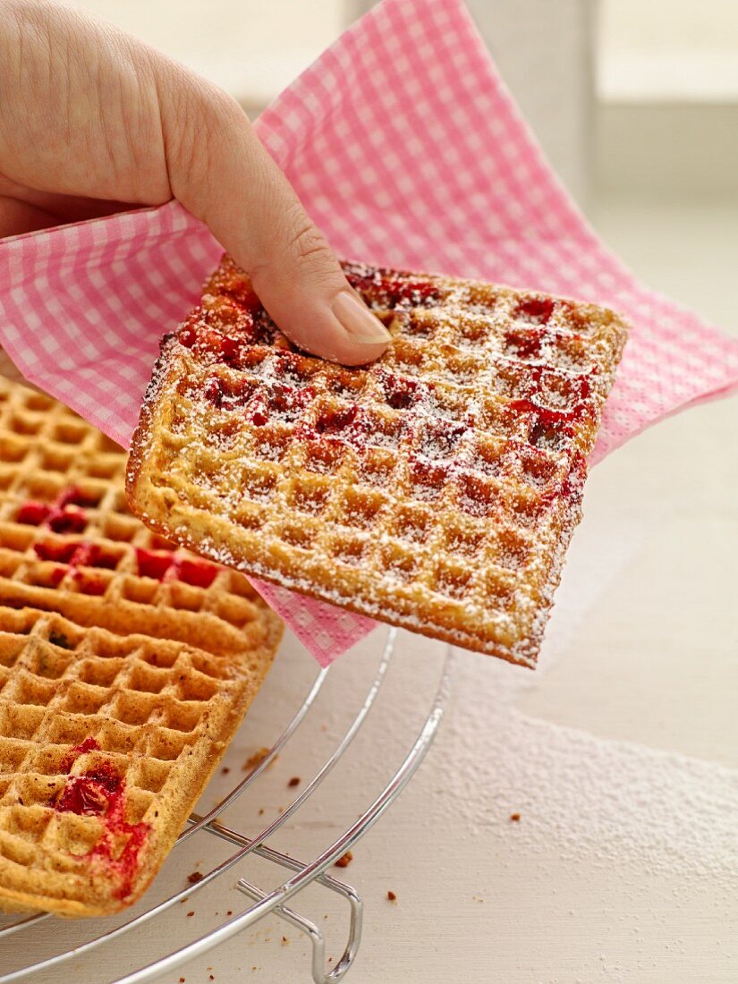 Oat waffles with berries