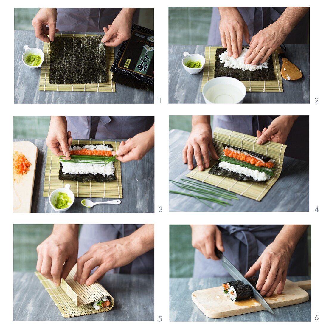 Making maki sushi