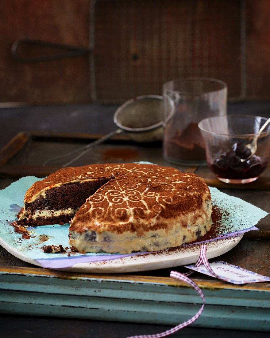 A mini tiramisu cake