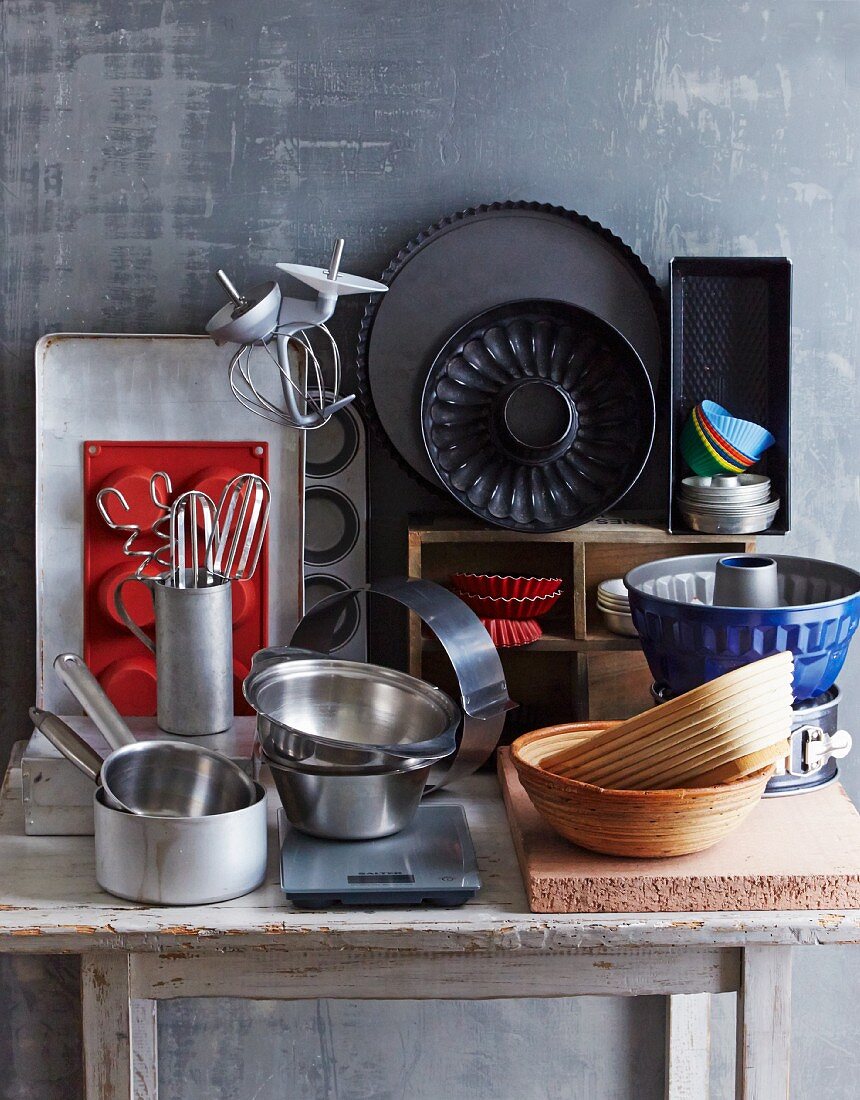 Baking Utensils in Glass Mixing Bowl