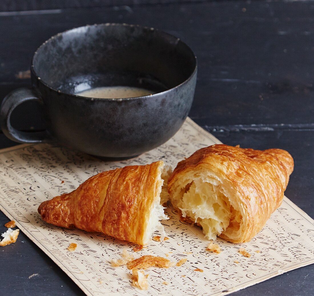 A croissant served with coffee