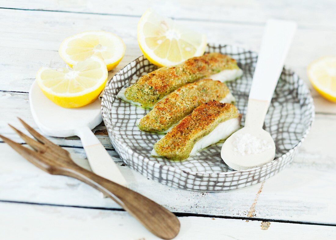 Fisch mit Bröselkruste aus dem Raclette