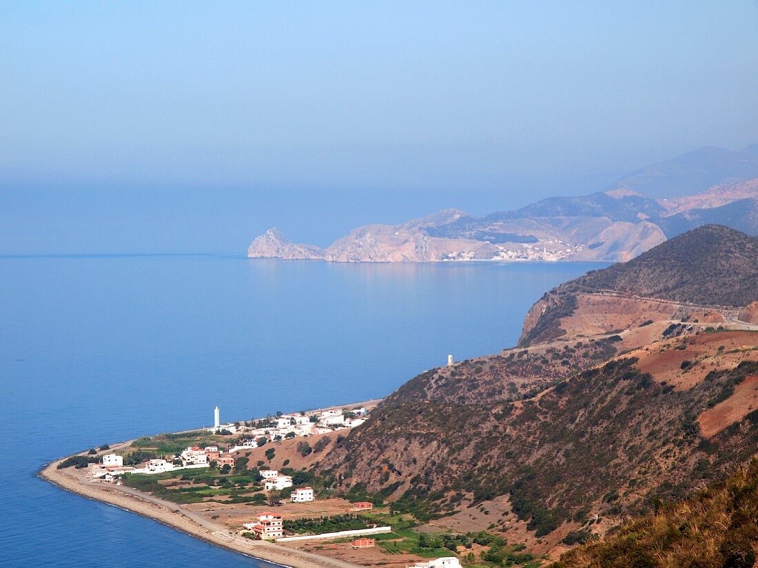 A view of El Jebha, harbour town at the foot of the Rif mountain in the north of Morocco