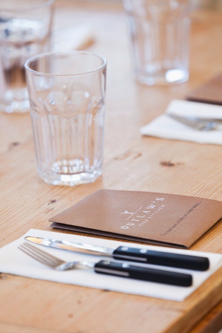 A table laid in the Outlaw's Fish Kitchen in Port Isaac (Cornwall, England)