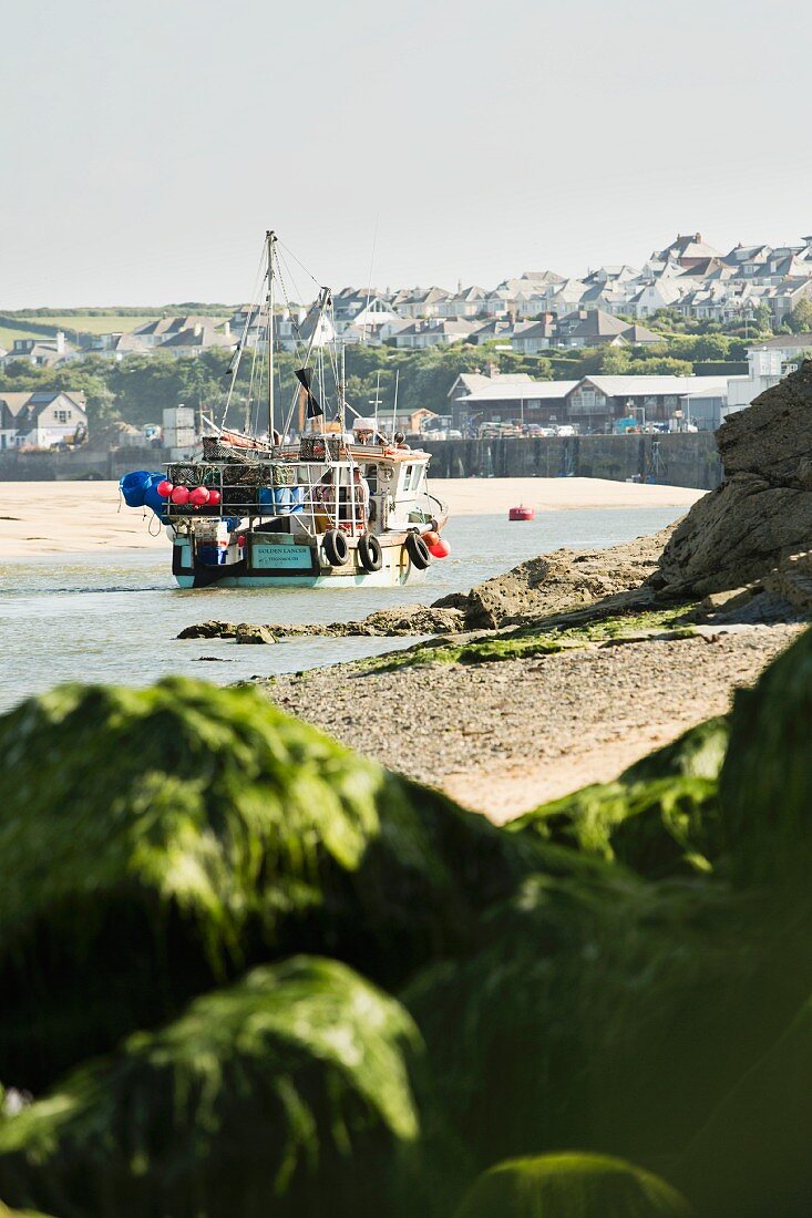 A fishing boat off the coast of Padstow (Cornwall, England)